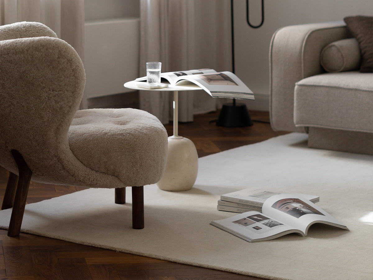 Earth natural rug in calm contemporary scandic inspired apartment